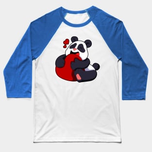 Panda - Love with Heart Baseball T-Shirt